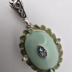 Elegant Silver and Green Pendant